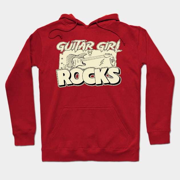 Guitar Girl Rocks Hoodie by Issho Ni